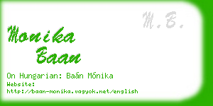 monika baan business card